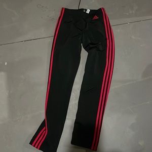 Black and pink adidas pants